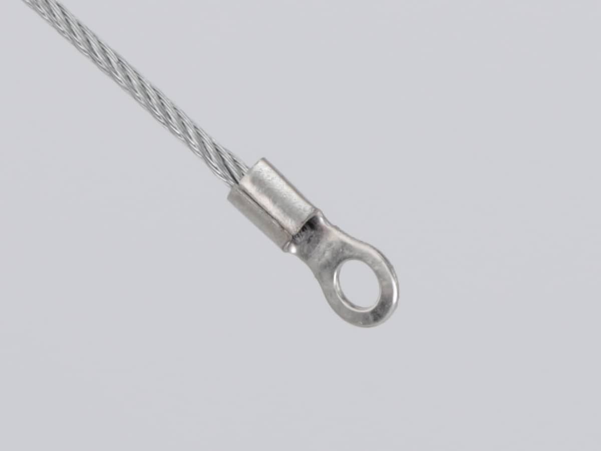 Трос из нержавеющей стали, Ø1.2 мм с наконечником кольцо, отверстие Ø3,2 мм