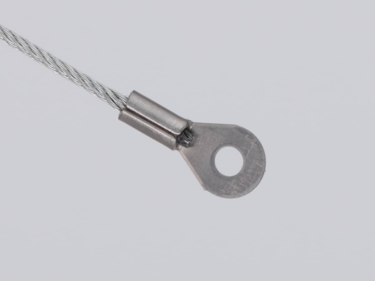 Трос из нержавеющей стали, Ø1.2 мм, кольцо нержавейка, отверстие Ø3,0