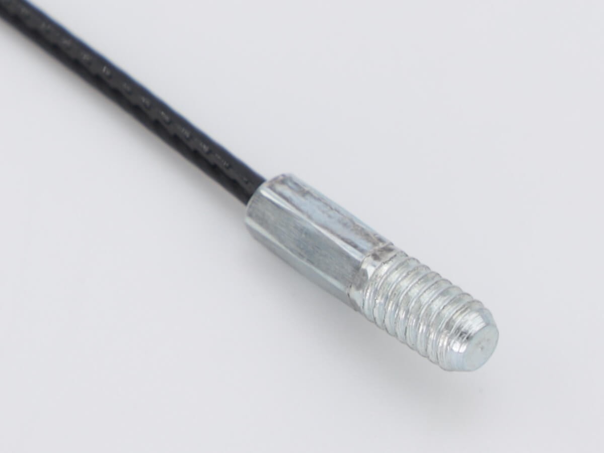 Трос из оцинкованной стали Ø1.2 мм в чёрной ПВХ-оплетке Ø1.5 мм со шпилькой 14 мм