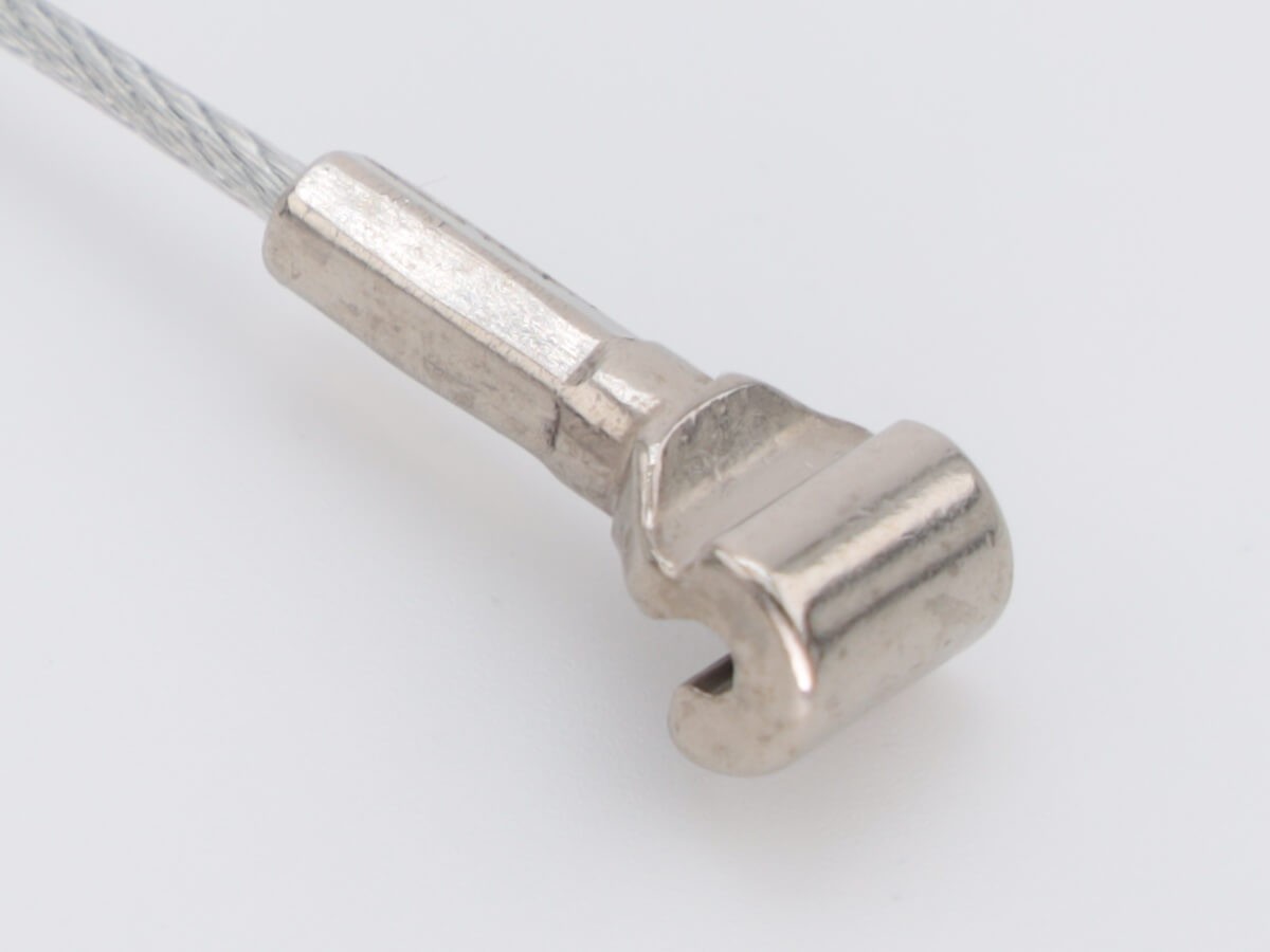 Трос оцинковка Ø1.5 мм в прозрачной оплетке ПВХ Ø2.0 мм с наконечником «Кобра»