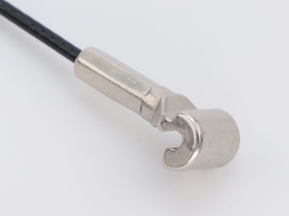 Трос оцинковка Ø1.5 мм в чёрной оплетке ПВХ Ø2.0 мм с наконечником «Кобра»